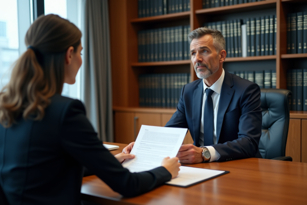 Homme d'affaires en costume navy lors d'une réunion