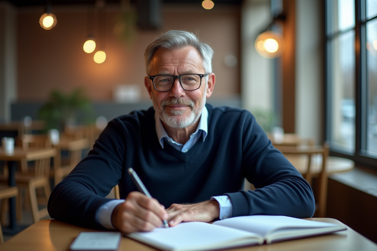 Homme attentif dans un café pour illustrer le contenu de l